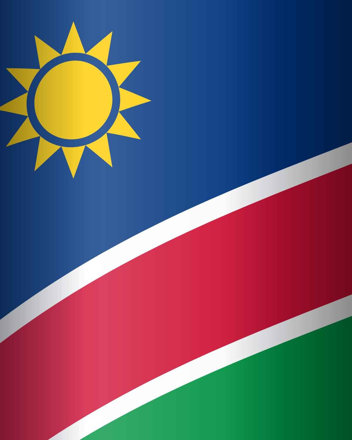 The flag of Namibia for our "Discover Namibia" travel blog post