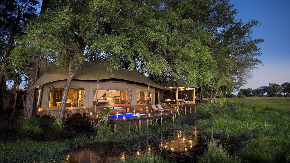 an image of the guest area in duba plains in botswana