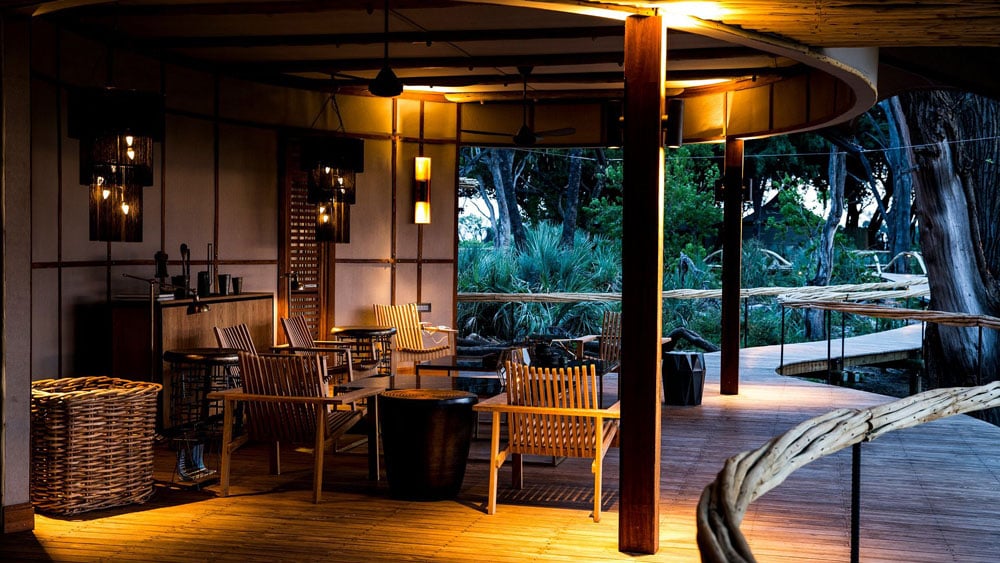 an mage of the guest area at mombo in botswana