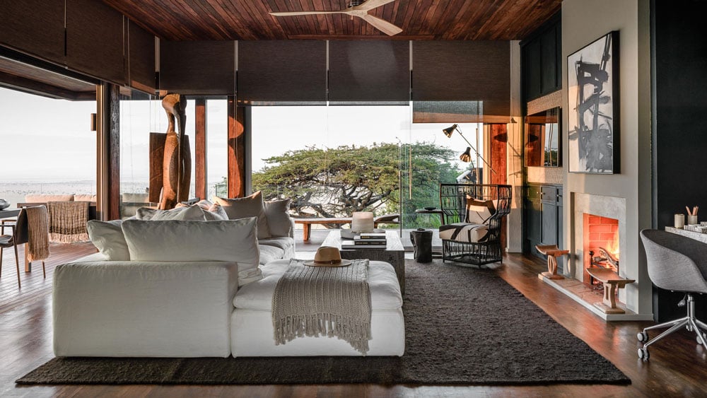 a guest bedroom at sasakwa lodge in tanzania