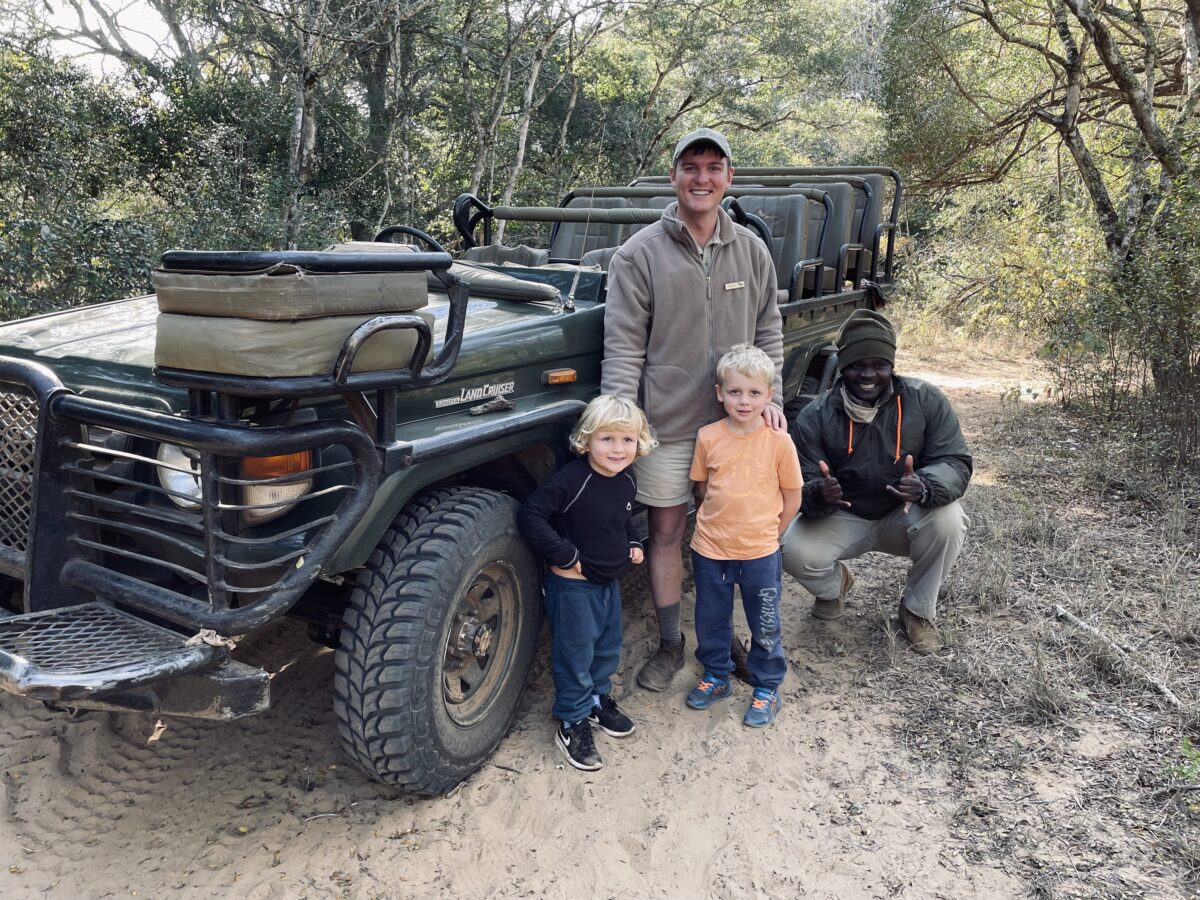 Safari guide on a family safari exploring Phinda private game reserve