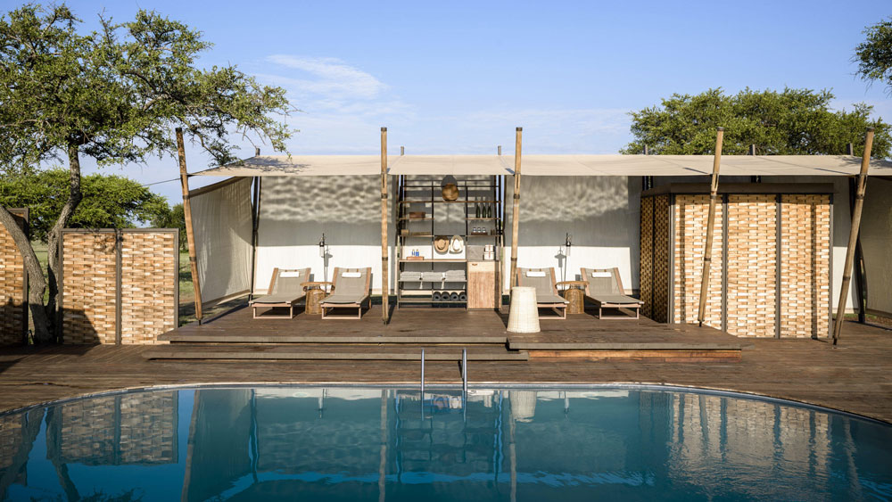 the swimming pool area at sasakwa lodge in tanzania