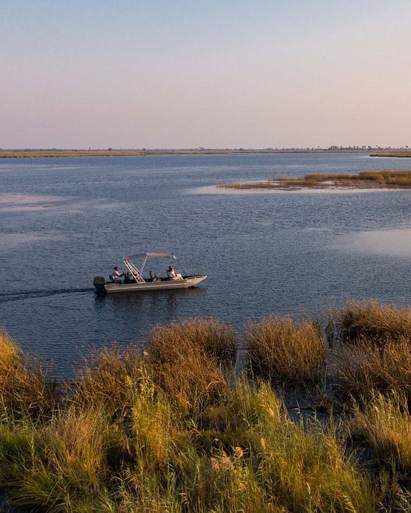 an aerial image of the guest boating activity at great plains conservation