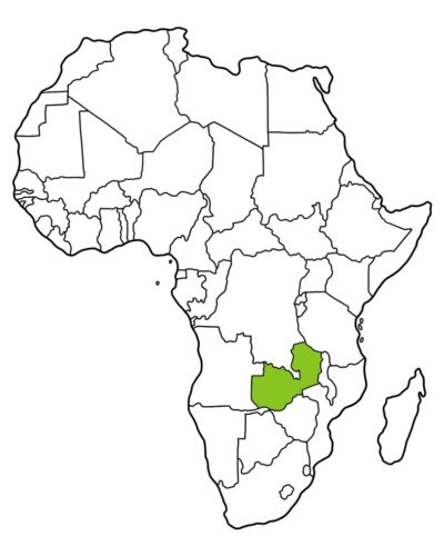 Africa Map Zambia highlighted