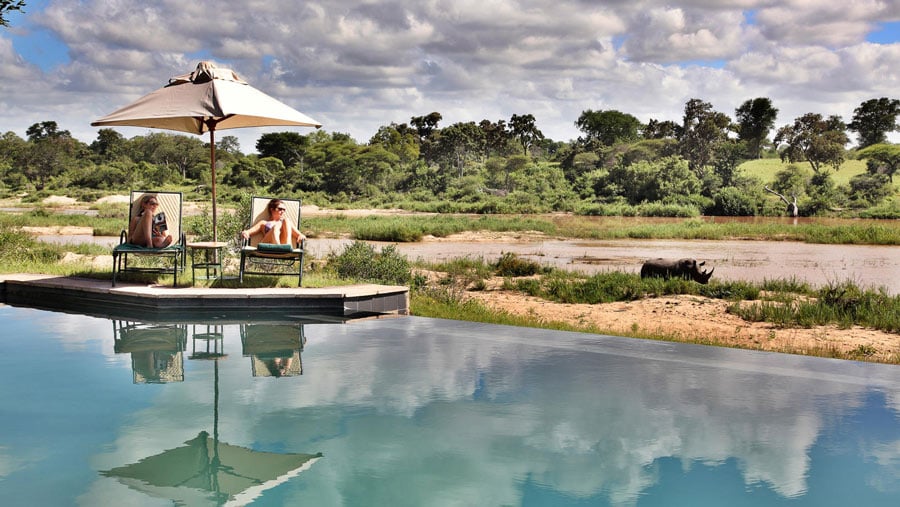 Chilling at the pool while on safari with Wild Eye