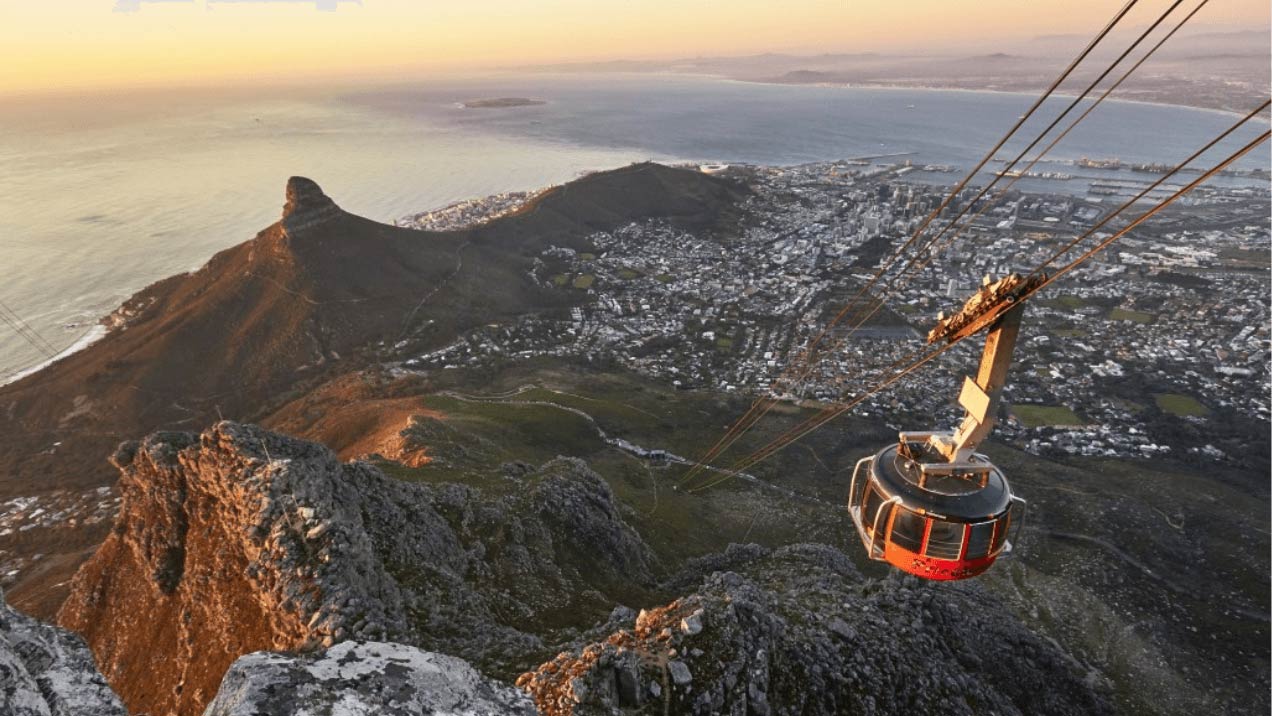 Cableway at Table Mountain in Cape Town
